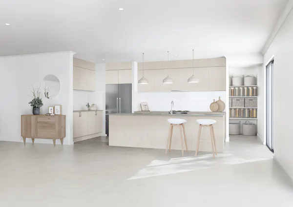 Kitchen in the Scandi interior colour style