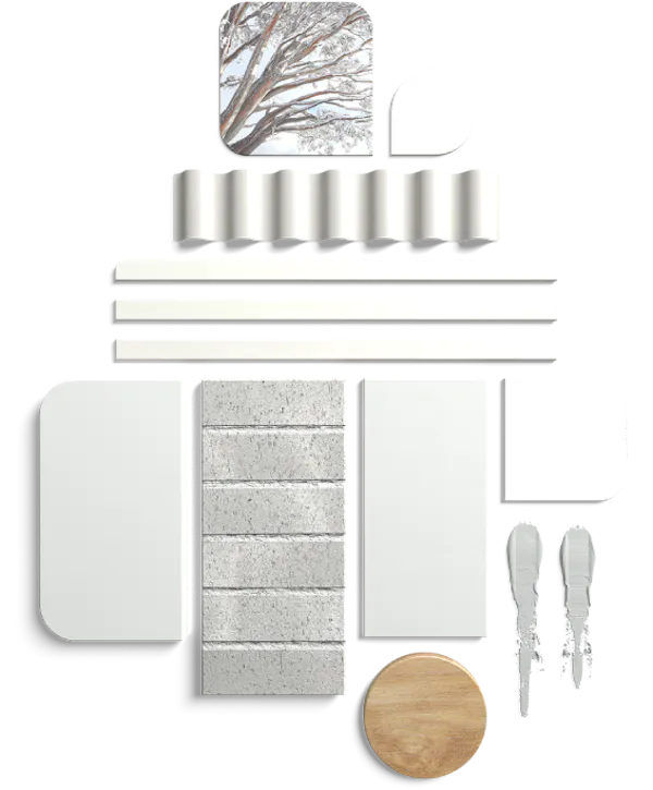 Alpine Master Colour Style flat lay of materials and finishes