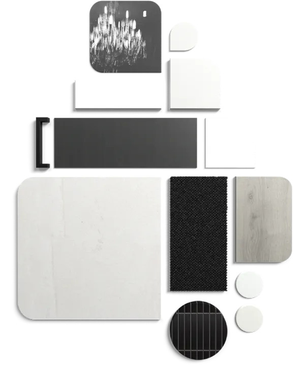 Bon Ton Master Colour Style flat lay of materials and finishes