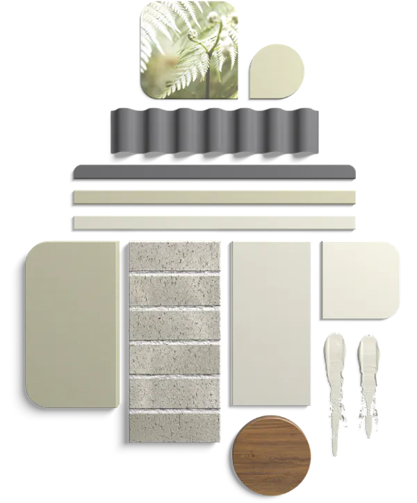Daintree Master Colour Style flat lay of materials and finishes